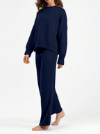 Conjunto Tricô Oversized Com Calça Pantalona