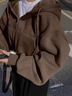 Moletom Cropped Com Zíper E Capuz Amplo