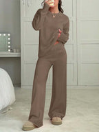 Conjunto Tricot Oversized Wide Leg Minimalista Casual