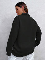 Moletom Gola Alta Com Zíper E Recorte Frontal