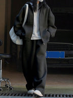 Conjunto Moletom Oversized Com Jaqueta E Calça Wide Leg