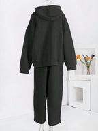 Conjunto Moletom Oversized Com Jaqueta E Calça Wide Leg