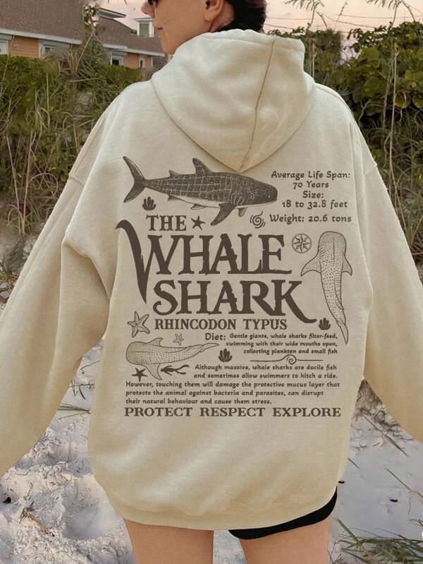 Moletom Oversized Whale Shark Graphic Streetwear