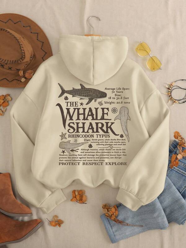 Moletom Oversized Whale Shark Graphic Streetwear