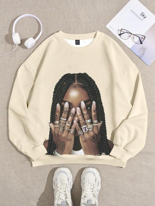 Moletom Oversized Graphic Rings Streetwear