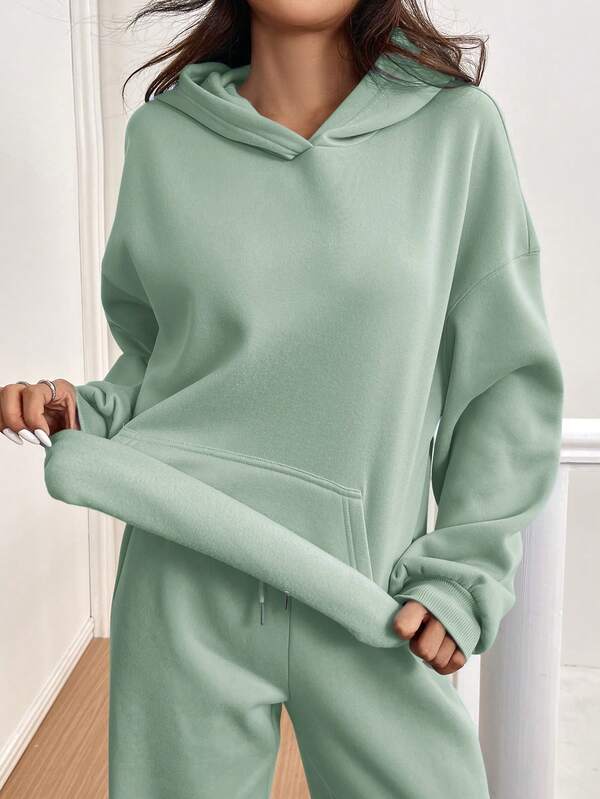 Conjunto Moletom Cropped Oversized Wide Leg Casual