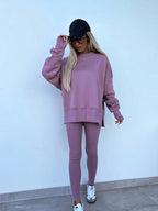 Conjunto Moletom Alongado Com Legging Canelada