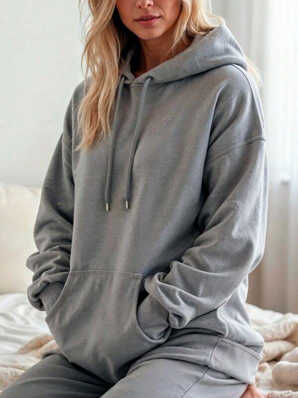 Moletom Oversized Com Capuz Estilo Casual