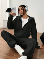 Conjunto Moletom Com Zíper E Calça Jogger Oversized