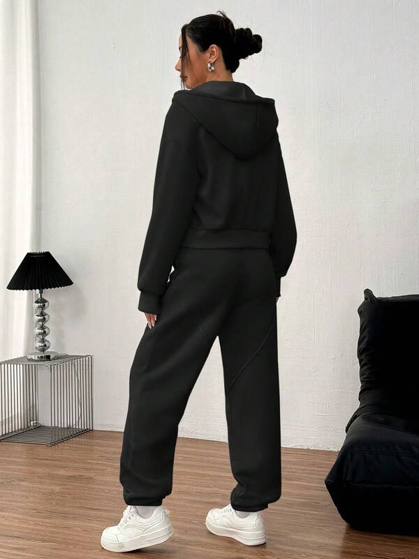 Conjunto Moletom Com Zíper E Calça Jogger Oversized