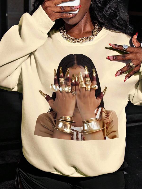 Moletom Oversized Estampa Fashion Streetwear