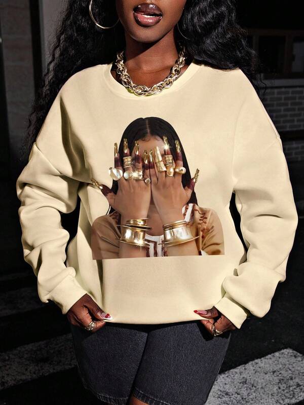 Moletom Oversized Estampa Fashion Streetwear