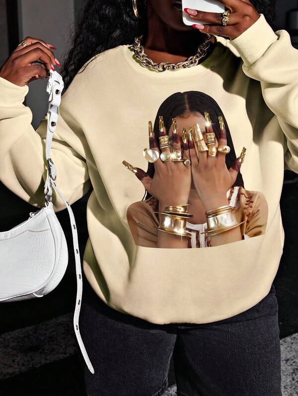 Moletom Oversized Estampa Fashion Streetwear