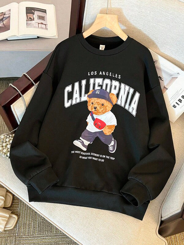 Moletom California Ursinho Com Estampa Streetwear