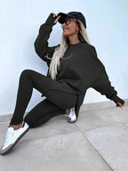 Conjunto Moletom Alongado Com Legging Canelada