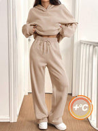 Conjunto Moletom Cropped Oversized Wide Leg Casual