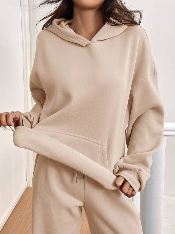 Conjunto Moletom Cropped Oversized Wide Leg Casual