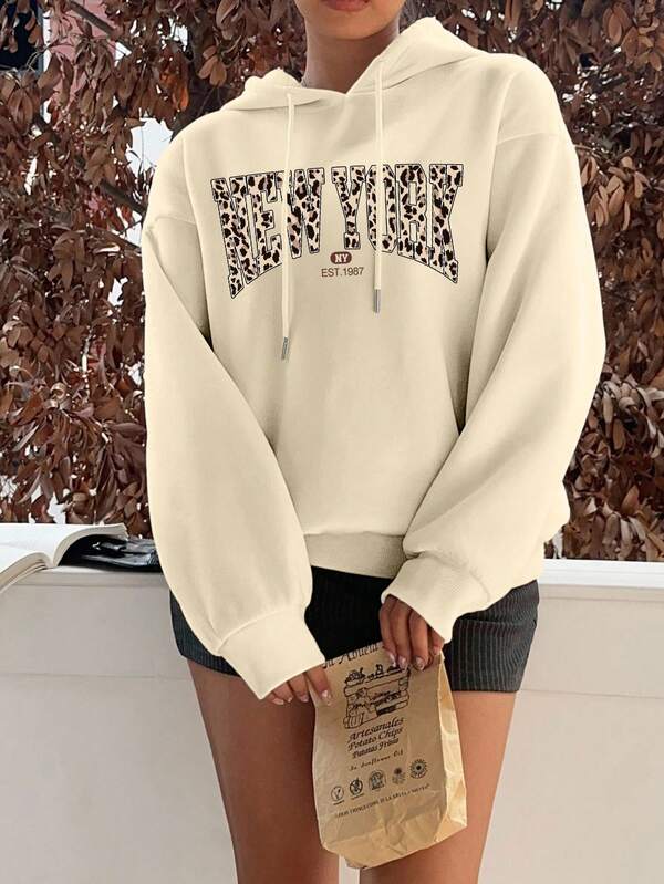 Moletom New York Animal Print Com Capuz