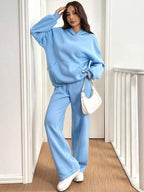 Conjunto Moletom Cropped Oversized Wide Leg Casual