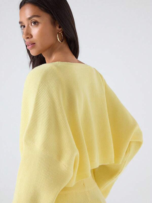 Conjunto Tricot Cropped Com Cardigan Wide Leg Casual