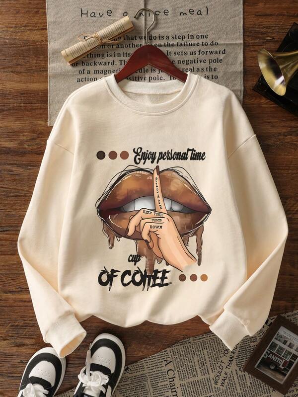 Moletom Oversized Coffee Graphic Streetwear