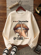 Moletom Oversized Coffee Graphic Streetwear