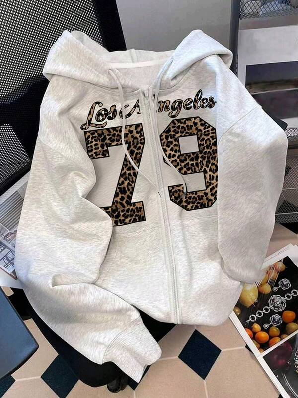 Moletom Los Angeles 79 Animal Print Com Zíper