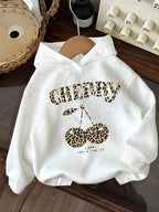 Moletom Cherry Animal Print Com Capuz Peluciado