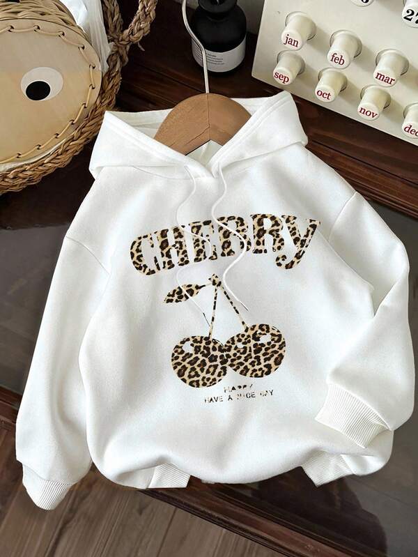 Moletom Cherry Animal Print Com Capuz Peluciado