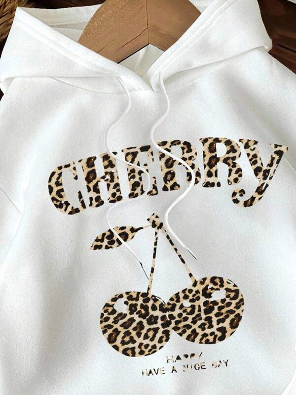 Moletom Cherry Animal Print Com Capuz Peluciado