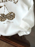 Moletom Cherry Animal Print Com Capuz Peluciado