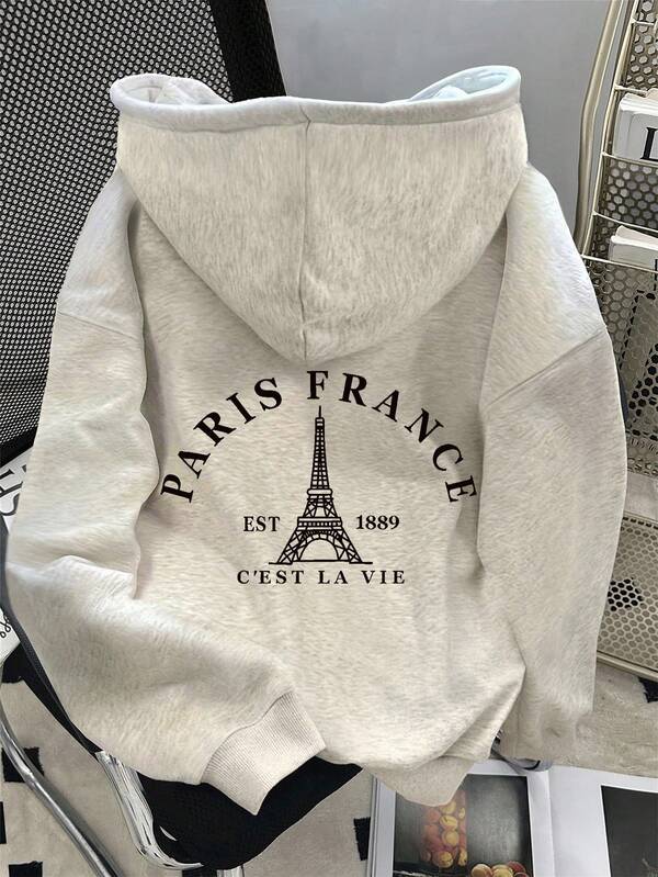 Moletom C’est La Vie Com Estampa Torre Eiffel Minimalista