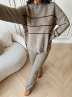 Conjunto Tricot Relaxed Fit Com Detalhes Minimalistas