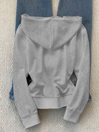 Moletom Cropped Com Zíper Estilo Minimalista