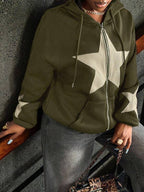 Moletom Com Zíper Star Streetwear Casual