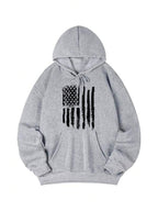 Moletom Bandeira USA Com Capuz E Forro Peluciado