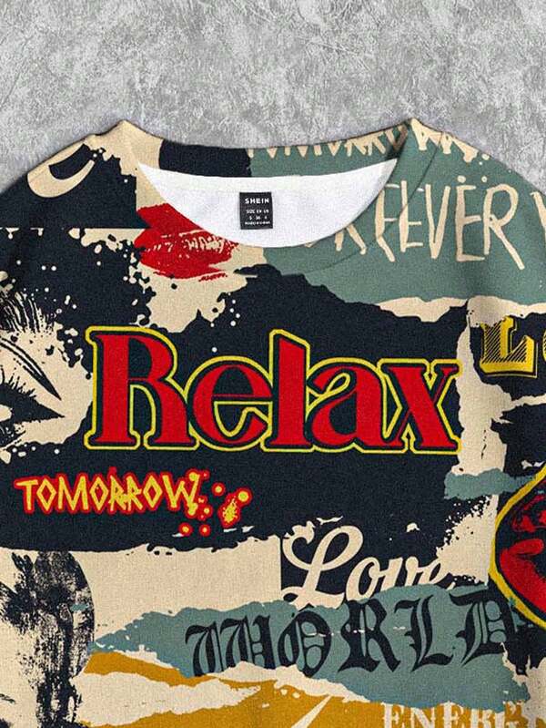 Moletom Oversized Graphic Rings Streetwear