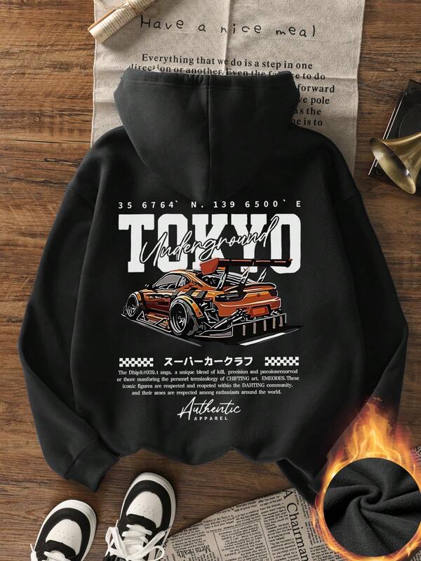 Moletom Tokyo Carro Esportivo Com Capuz Peluciado
