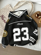 Moletom Varsity 23 Com Capuz E Estampa College