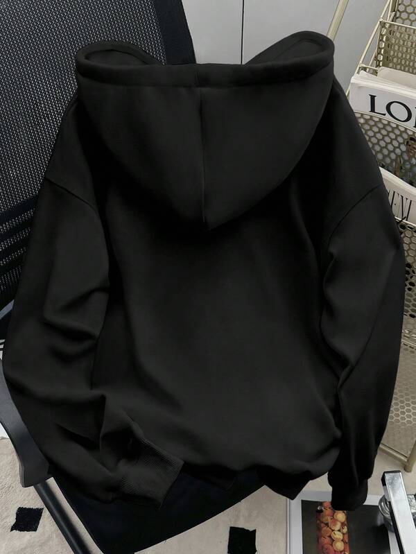 Moletom Oversized Com Capuz Estilo Minimalista