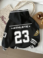 Moletom Varsity 23 Com Capuz E Estampa College