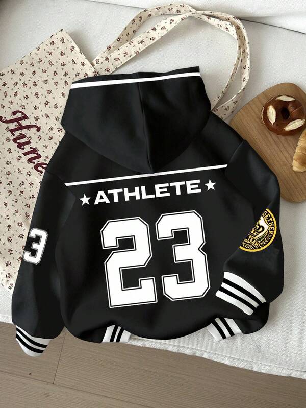 Moletom Varsity 23 Com Capuz E Estampa College