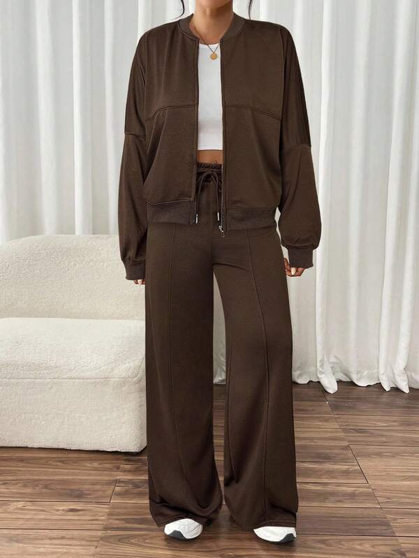 Conjunto Moletom Com Zíper E Calça Pantalona