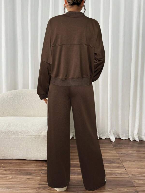 Conjunto Moletom Com Zíper E Calça Pantalona