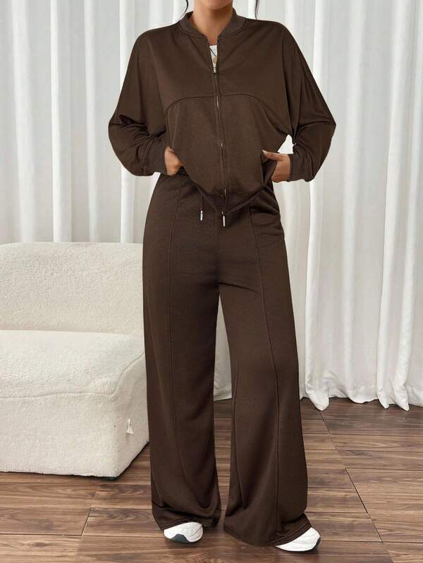 Conjunto Moletom Com Zíper E Calça Pantalona
