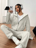 Conjunto Moletom Com Zíper E Calça Jogger Oversized