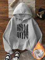 Moletom Bandeira USA Com Capuz E Forro Peluciado