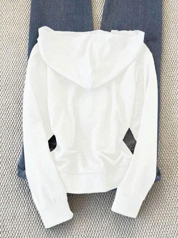 Moletom Cropped Com Zíper Estilo Minimalista