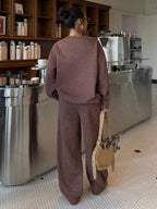 Conjunto Moletom Estonado Oversized Wide Leg Casual