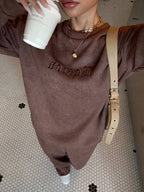 Conjunto Moletom Estonado Oversized Wide Leg Casual